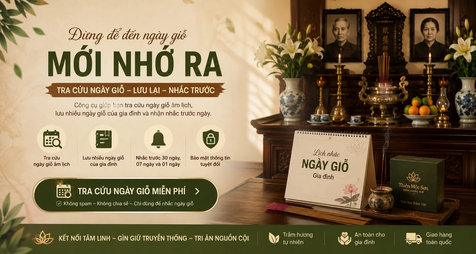 Đừng để đến ngày giỗ mới nhớ ra - Sổ Giỗ Gia Đình Thiên Mộc Sơn