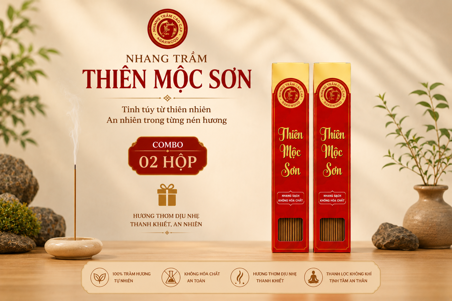 Combo 2 hộp Nhang Trầm Hương