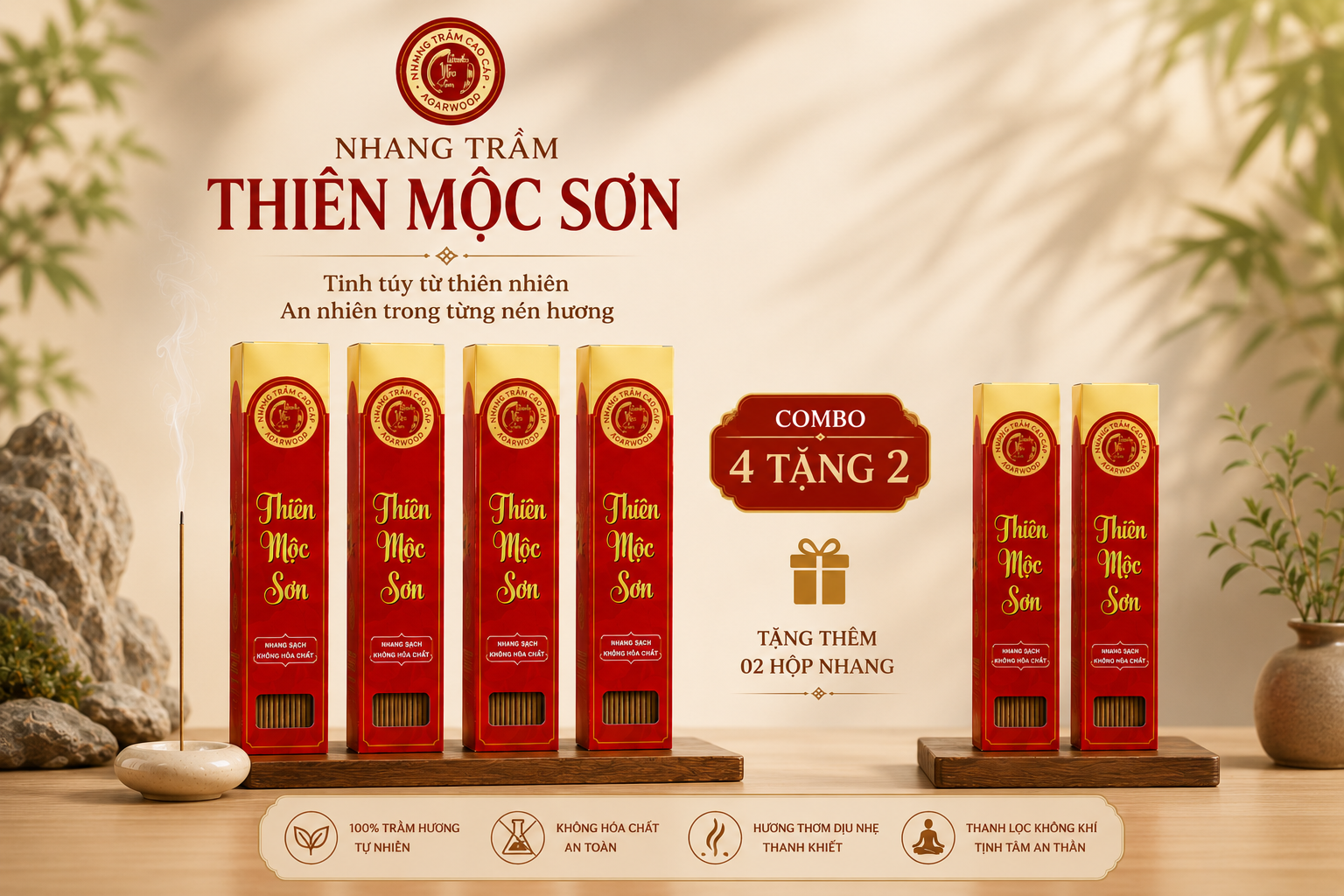 Combo 4 tặng 2 — Nhang Trầm Hương